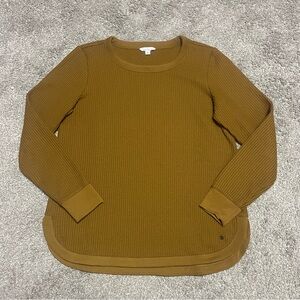 Women’s LL Bean Signature Brushed Back Waffle Boatneck Size M